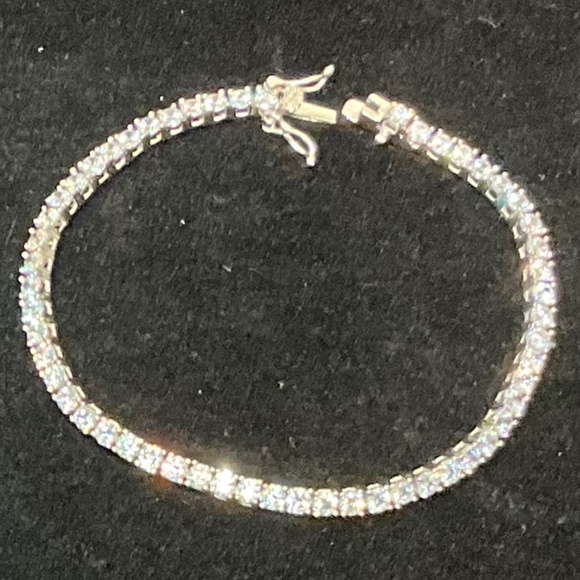 Lulea Sterling Silver and CZ Tennis Bracelet - Picture 3 of 9